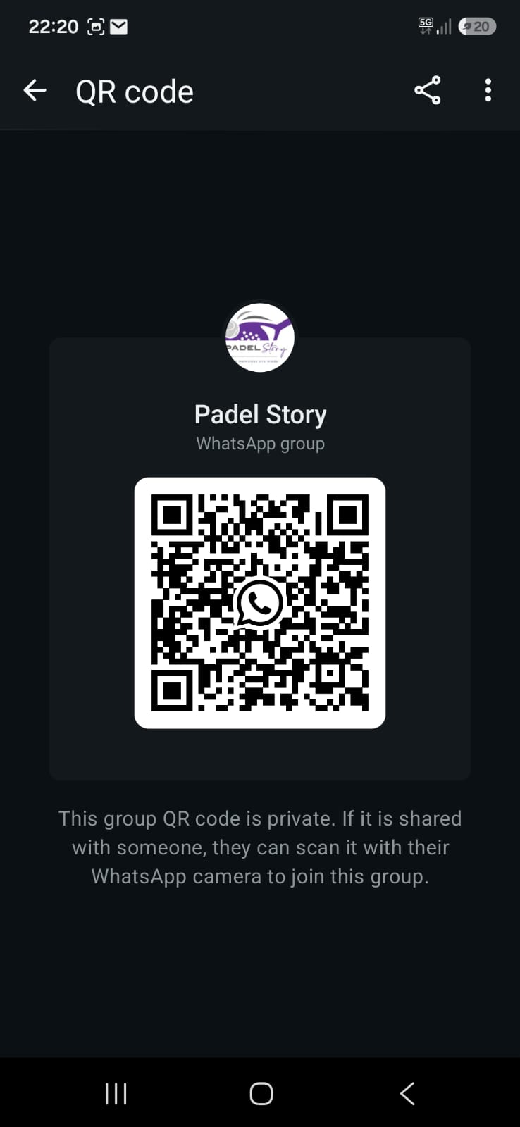 Padel Story WhatsApp group QR code